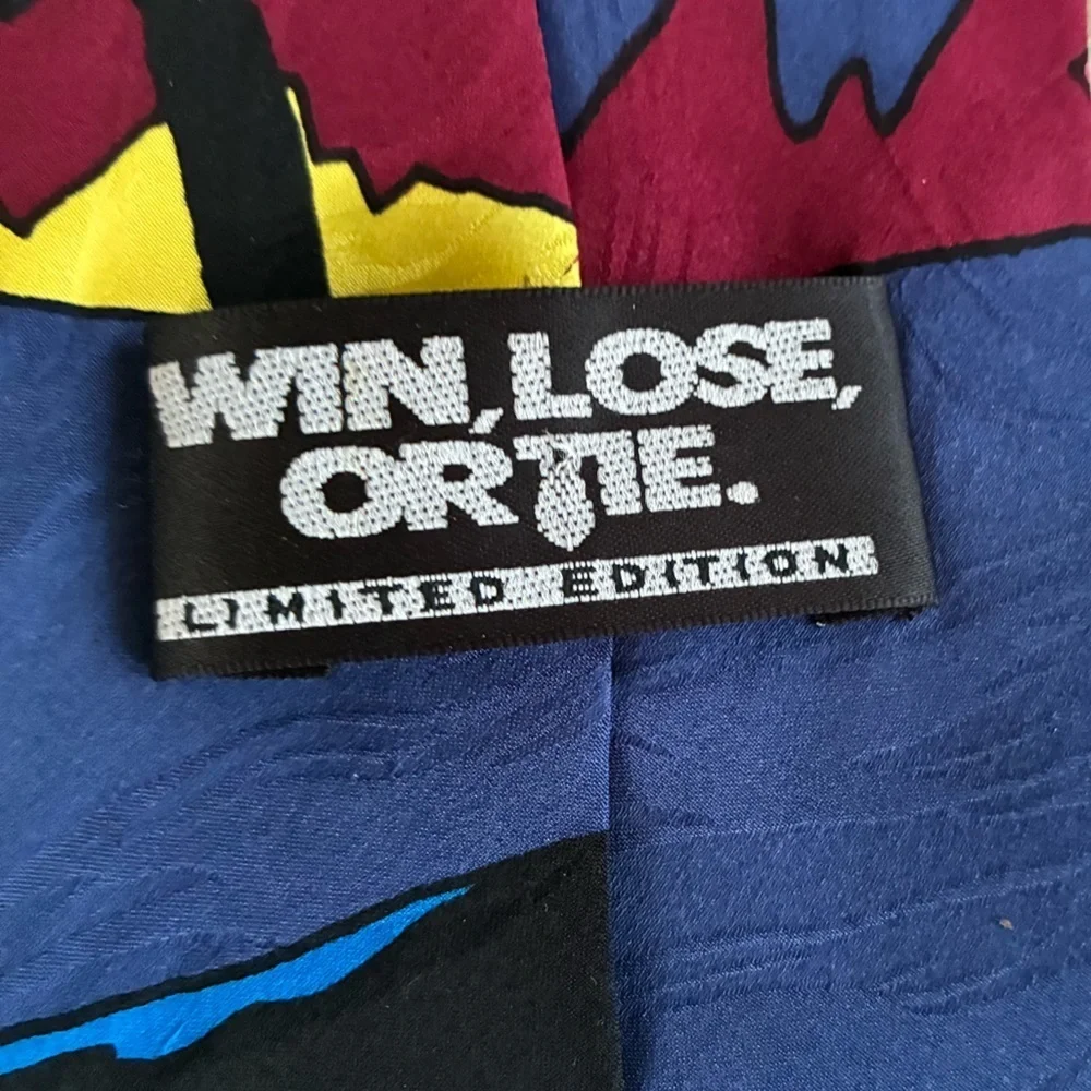 WIN LOSE or TIE Daytona International Speedway NASCAR Florida retro 80s neck tie